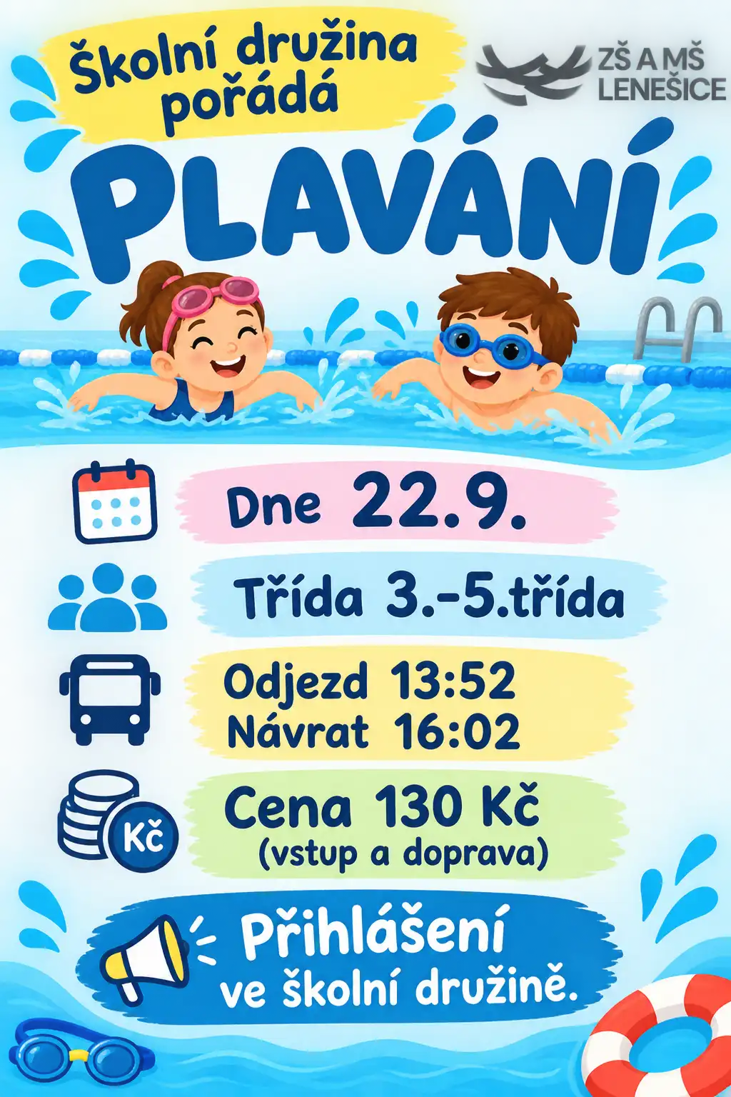 Plavání se školní družinou
